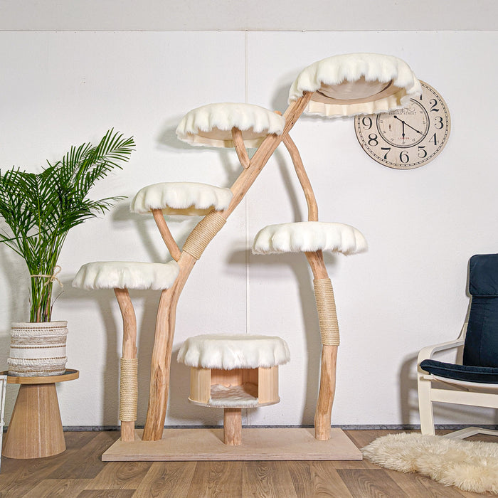 Naturkratzbaum 4585 Kratzbaum Natur Holz Design 190 cm hoch Katzenbaum