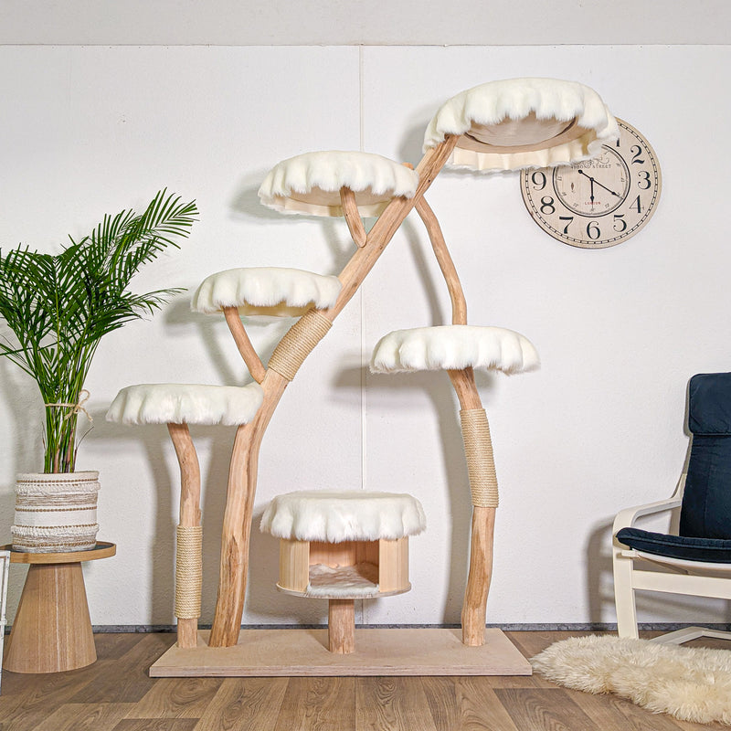 Naturkratzbaum 4585 Kratzbaum Natur Holz Design 190 cm hoch Katzenbaum