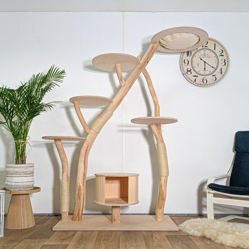 Naturkratzbaum 4585 Kratzbaum Natur Holz Design 190 cm hoch Katzenbaum