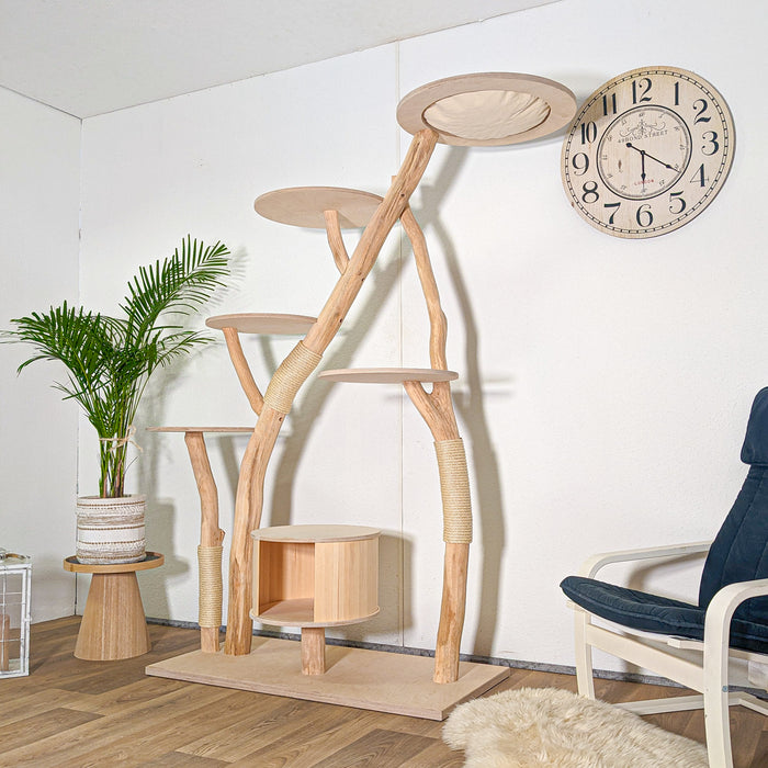 Naturkratzbaum 4585 Kratzbaum Natur Holz Design 190 cm hoch Katzenbaum