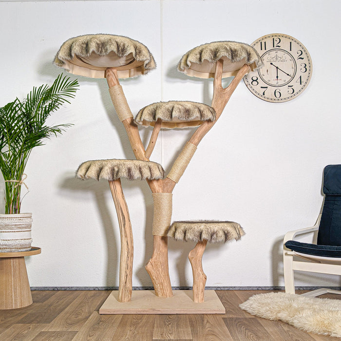 Naturkratzbaum 4586 Kratzbaum Natur Holz Design 175 cm hoch Katzenbaum