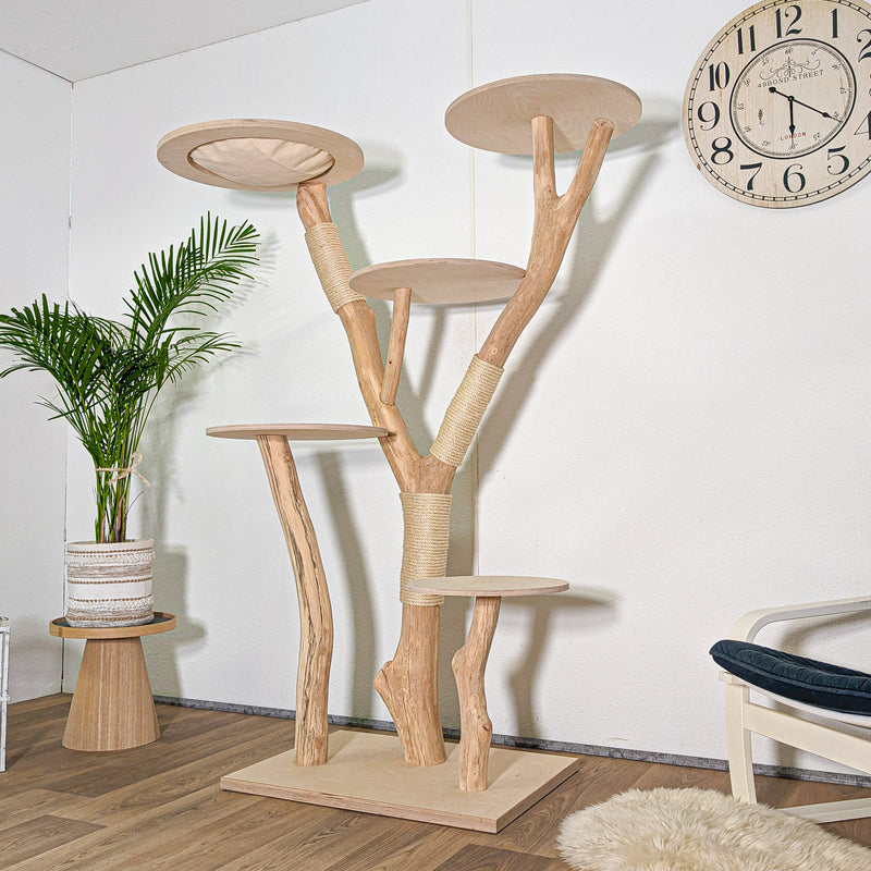 Naturkratzbaum 4586 Kratzbaum Natur Holz Design 175 cm hoch Katzenbaum