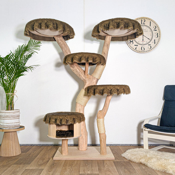 Naturkratzbaum 4587 Kratzbaum Natur Holz Design 175 cm hoch Katzenbaum