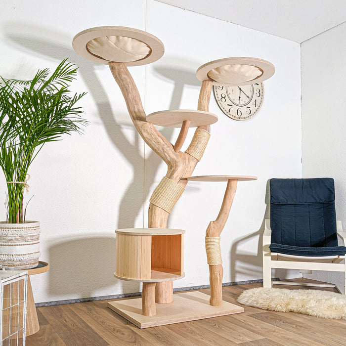 Naturkratzbaum 4587 Kratzbaum Natur Holz Design 175 cm hoch Katzenbaum
