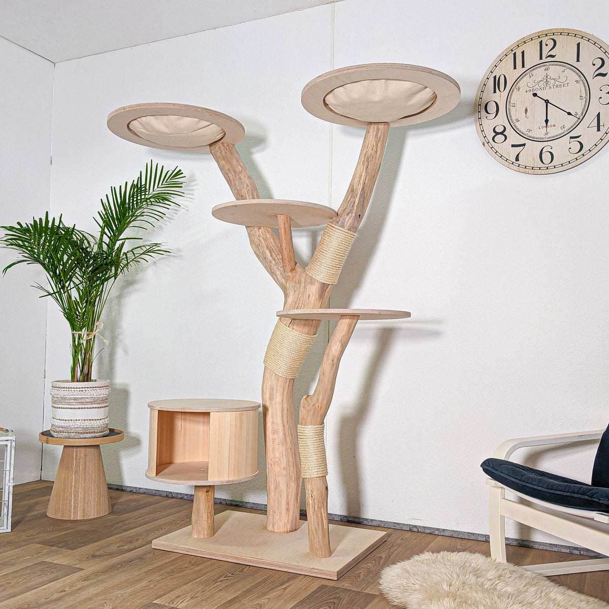 Naturkratzbaum 4587 Kratzbaum Natur Holz Design 175 cm hoch Katzenbaum