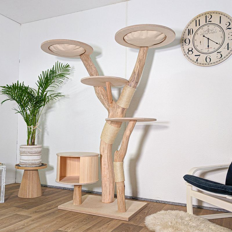 Naturkratzbaum 4587 Kratzbaum Natur Holz Design 175 cm hoch Katzenbaum