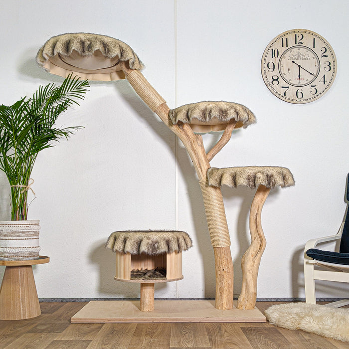 Naturkratzbaum 4588 Kratzbaum Natur Holz Design 175 cm hoch Katzenbaum