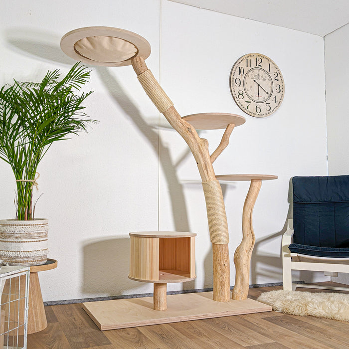 Naturkratzbaum 4588 Kratzbaum Natur Holz Design 175 cm hoch Katzenbaum