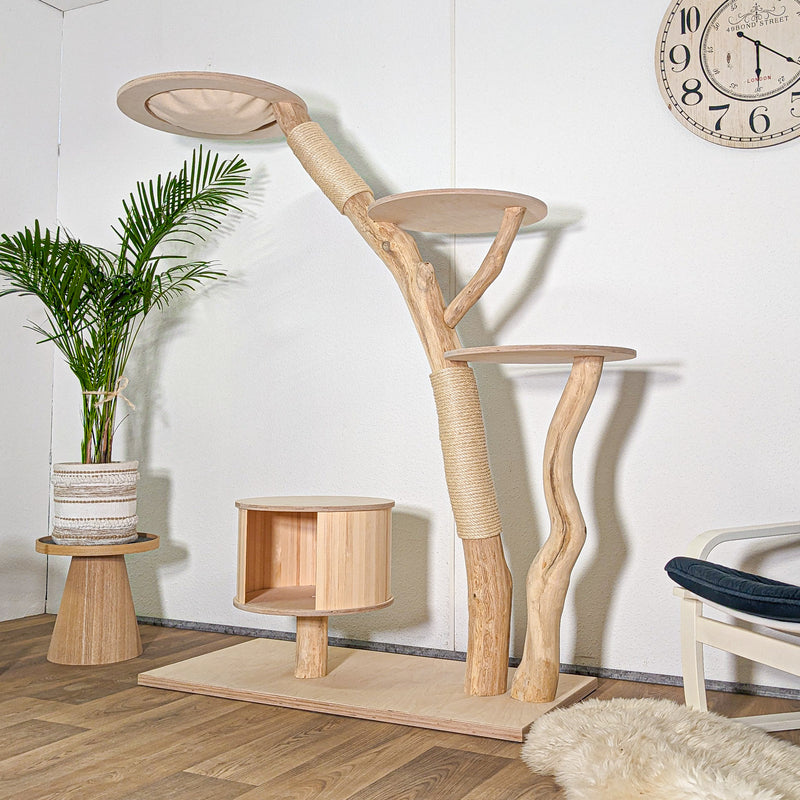 Naturkratzbaum 4588 Kratzbaum Natur Holz Design 175 cm hoch Katzenbaum