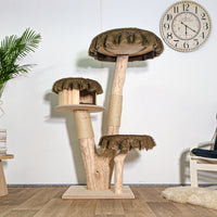 Naturkratzbaum 4589 Kratzbaum Natur Holz Design 140 cm hoch Katzenbaum