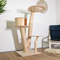 Naturkratzbaum 4589 Kratzbaum Natur Holz Design 140 cm hoch Katzenbaum