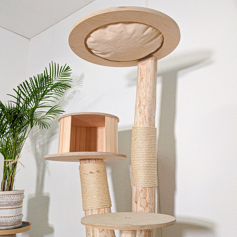 Naturkratzbaum 4589 Kratzbaum Natur Holz Design 140 cm hoch Katzenbaum
