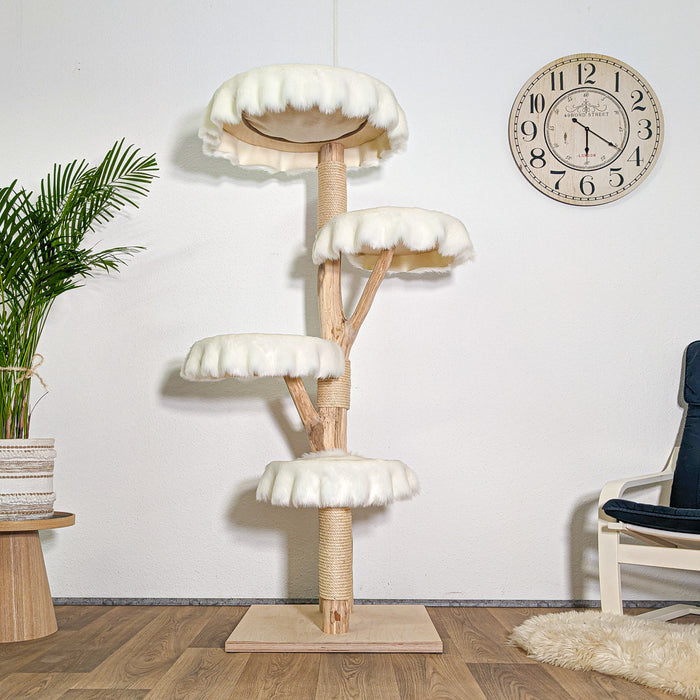 Naturkratzbaum 4590 Kratzbaum Natur Holz Design 170 cm hoch Katzenbaum