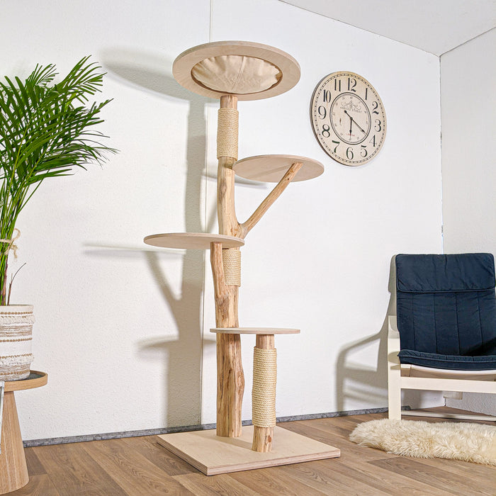 Naturkratzbaum 4590 Kratzbaum Natur Holz Design 170 cm hoch Katzenbaum