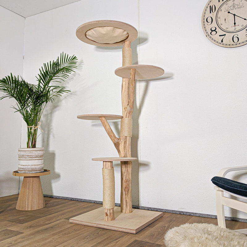 Naturkratzbaum 4590 Kratzbaum Natur Holz Design 170 cm hoch Katzenbaum
