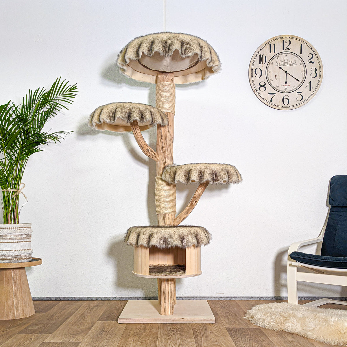 Naturkratzbaum 4591 Kratzbaum Natur Holz Design 175 cm hoch Katzenbaum