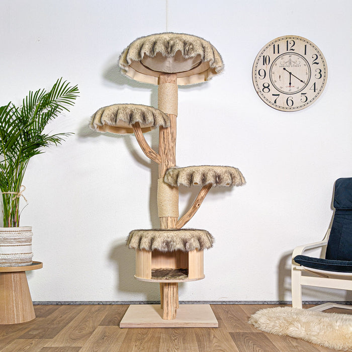 Naturkratzbaum 4591 Kratzbaum Natur Holz Design 175 cm hoch Katzenbaum