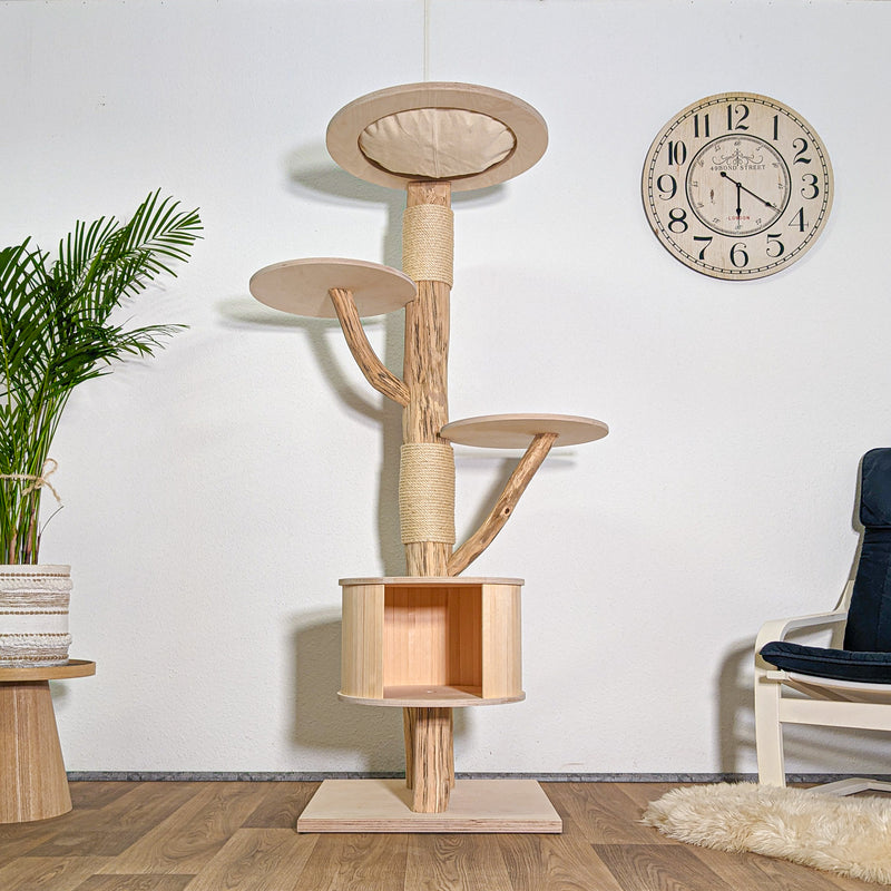 Naturkratzbaum 4591 Kratzbaum Natur Holz Design 175 cm hoch Katzenbaum