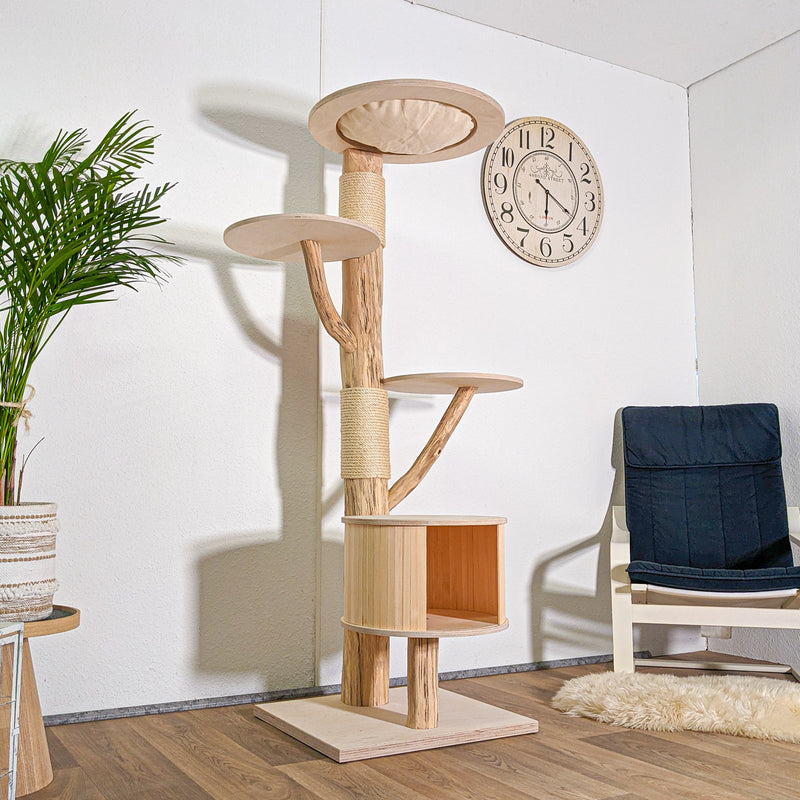 Naturkratzbaum 4591 Kratzbaum Natur Holz Design 175 cm hoch Katzenbaum