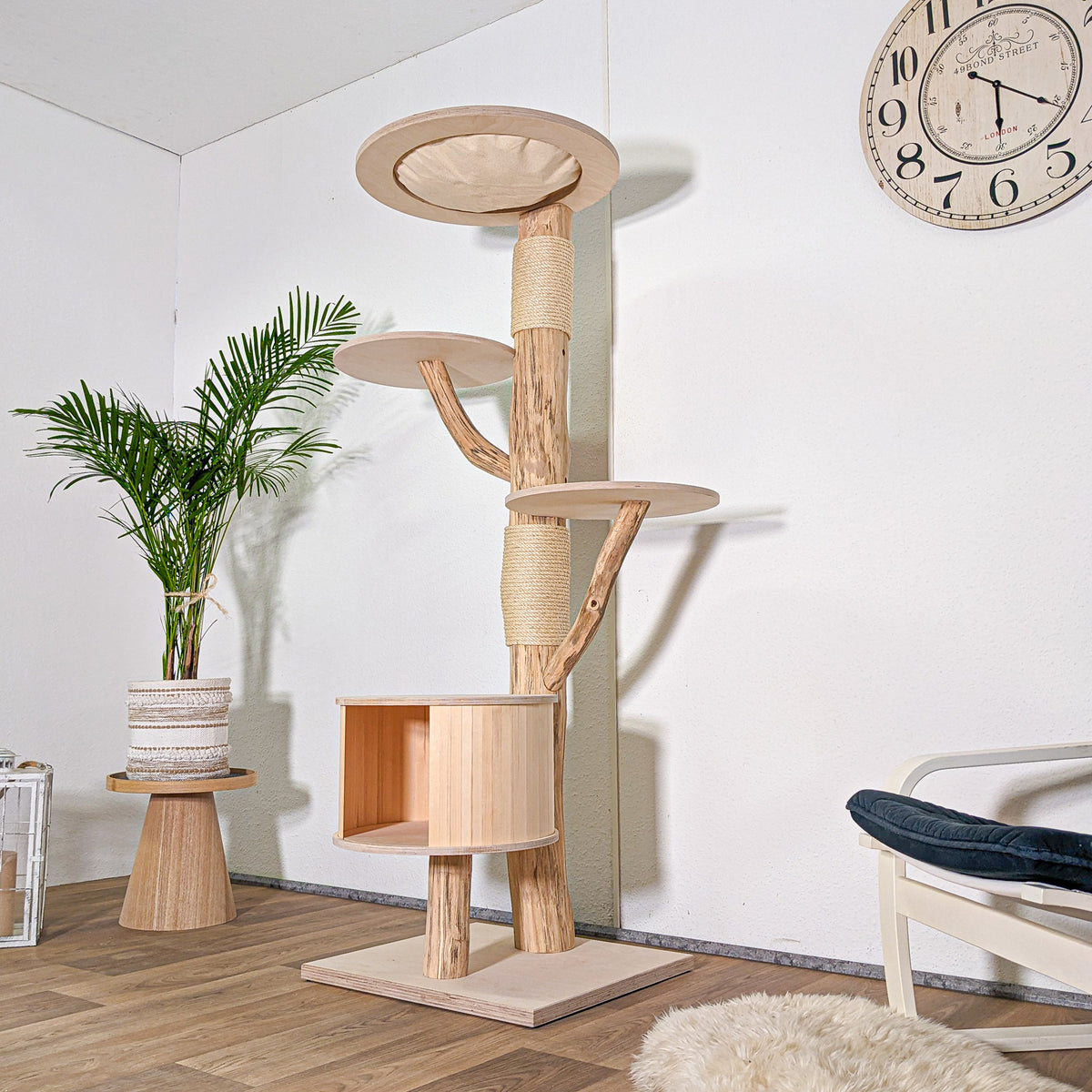 Naturkratzbaum 4591 Kratzbaum Natur Holz Design 175 cm hoch Katzenbaum