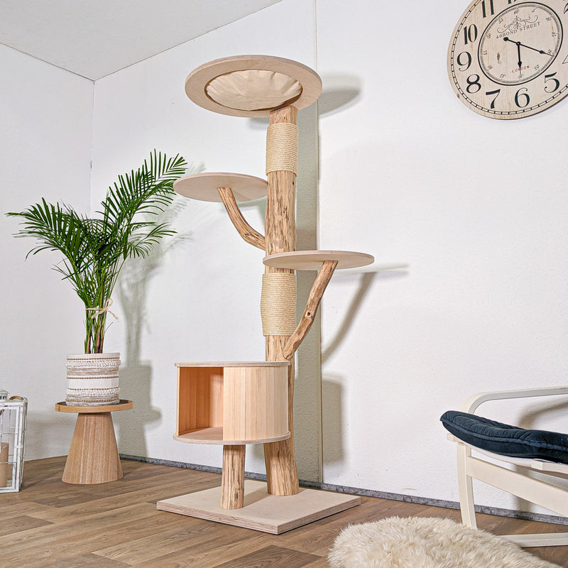 Naturkratzbaum 4591 Kratzbaum Natur Holz Design 175 cm hoch Katzenbaum