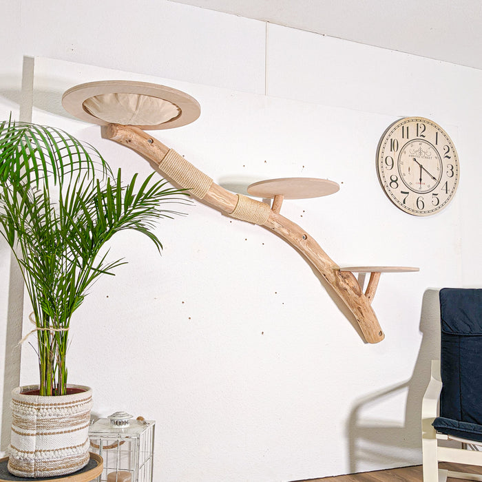 Wandkratzbaum 4592 Naturkratzbaum 180 cm Länge Kratzbaum Natur Holz Design