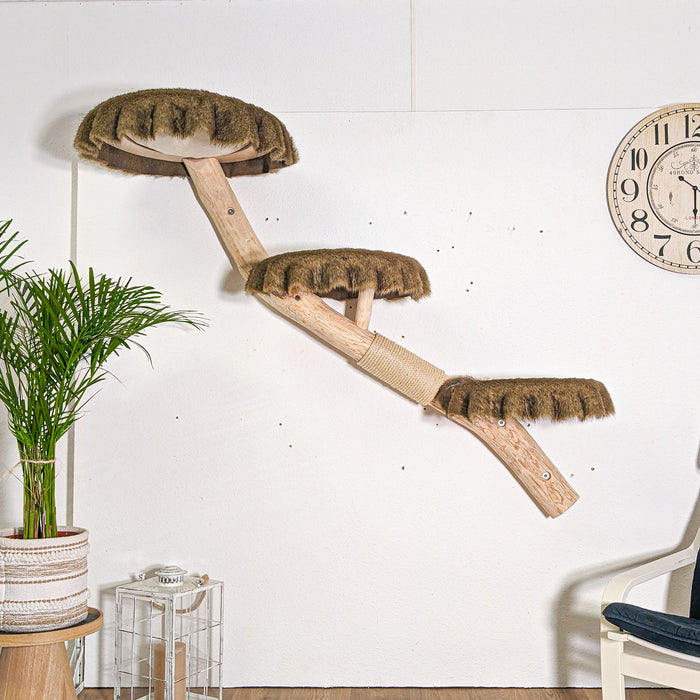Wandkratzbaum 4593 Naturkratzbaum 160 cm Länge Kratzbaum Natur Holz Design
