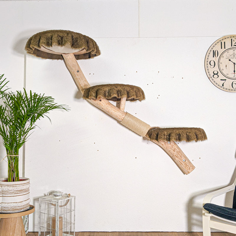 Wandkratzbaum 4593 Naturkratzbaum 160 cm Länge Kratzbaum Natur Holz Design