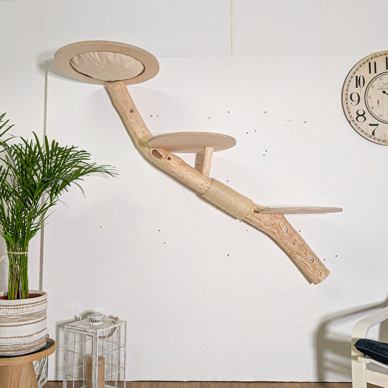 Wandkratzbaum 4593 Naturkratzbaum 160 cm Länge Kratzbaum Natur Holz Design
