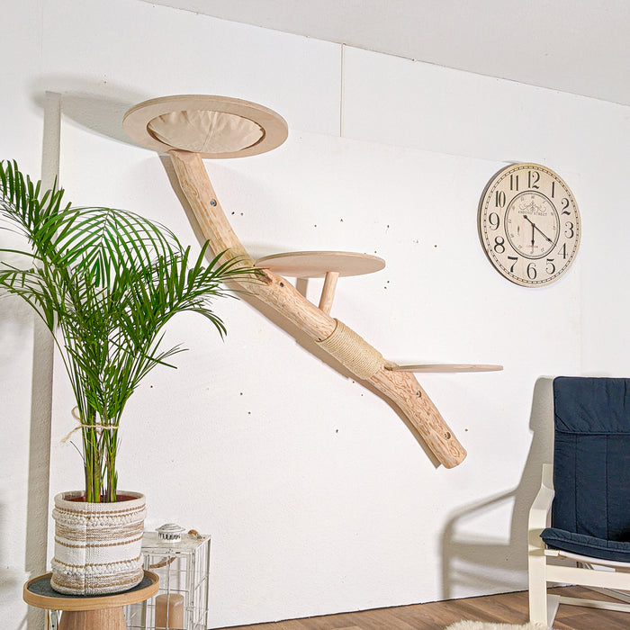 Wandkratzbaum 4593 Naturkratzbaum 160 cm Länge Kratzbaum Natur Holz Design