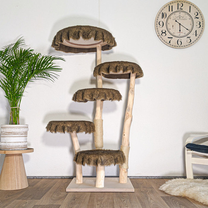Naturkratzbaum 4594 Kratzbaum Natur Holz Design 155 cm hoch Katzenbaum