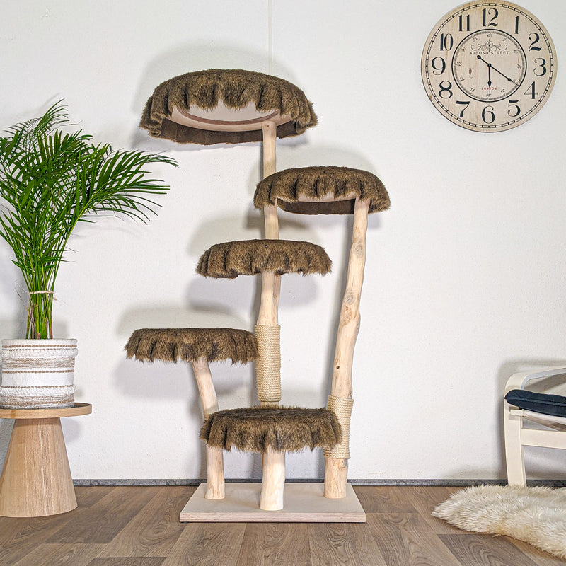 Naturkratzbaum 4594 Kratzbaum Natur Holz Design 155 cm hoch Katzenbaum