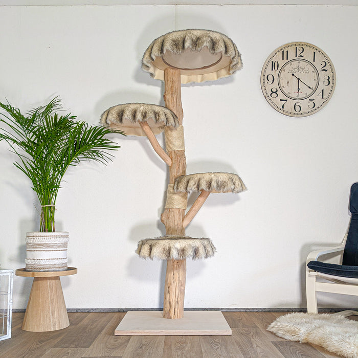 Naturkratzbaum 4596 Kratzbaum Natur Holz Design 185 cm hoch Katzenbaum
