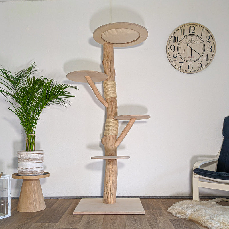 Naturkratzbaum 4596 Kratzbaum Natur Holz Design 185 cm hoch Katzenbaum