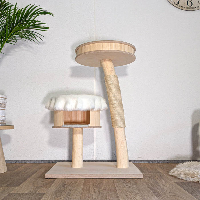 Naturkratzbaum 4597 Kratzbaum Natur Holz Design 100 cm hoch Katzenbaum