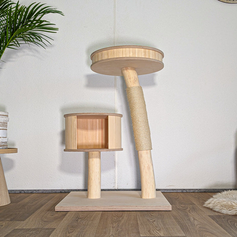 Naturkratzbaum 4597 Kratzbaum Natur Holz Design 100 cm hoch Katzenbaum
