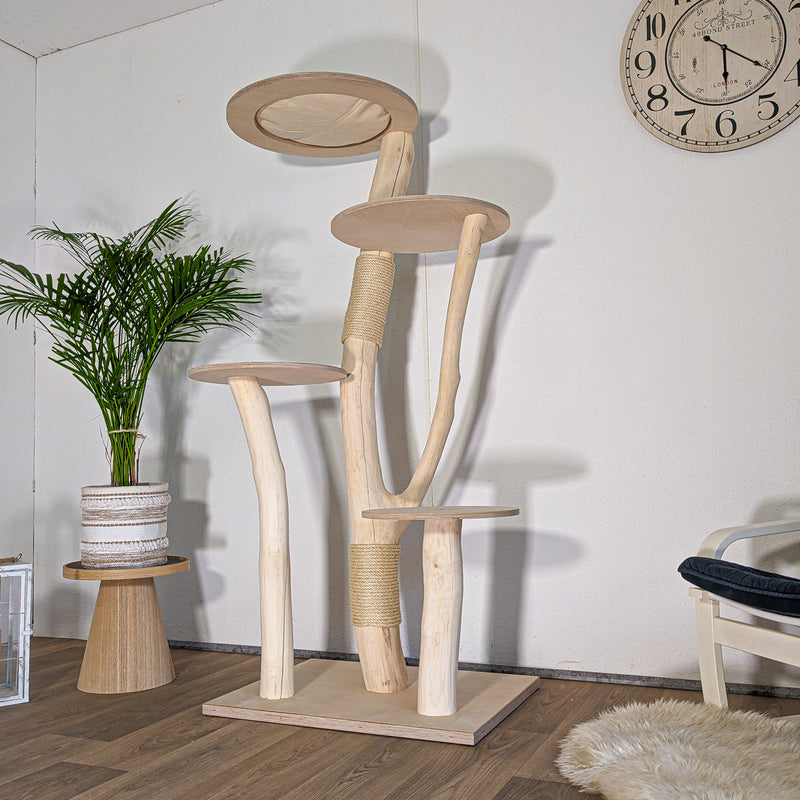 Naturkratzbaum 4598 Kratzbaum Natur Holz Design 175 cm hoch Katzenbaum