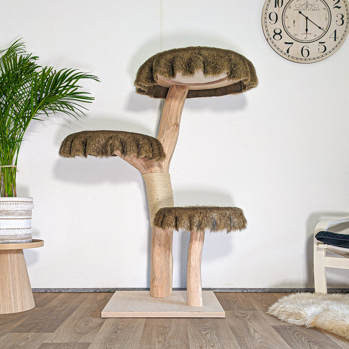 Naturkratzbaum 4599 Kratzbaum Natur Holz Design 135 cm hoch Katzenbaum