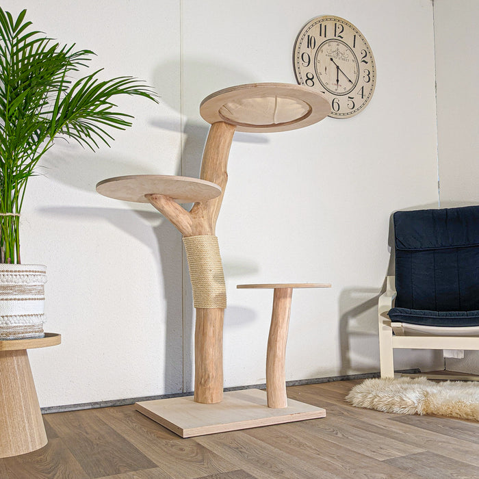 Naturkratzbaum 4599 Kratzbaum Natur Holz Design 135 cm hoch Katzenbaum