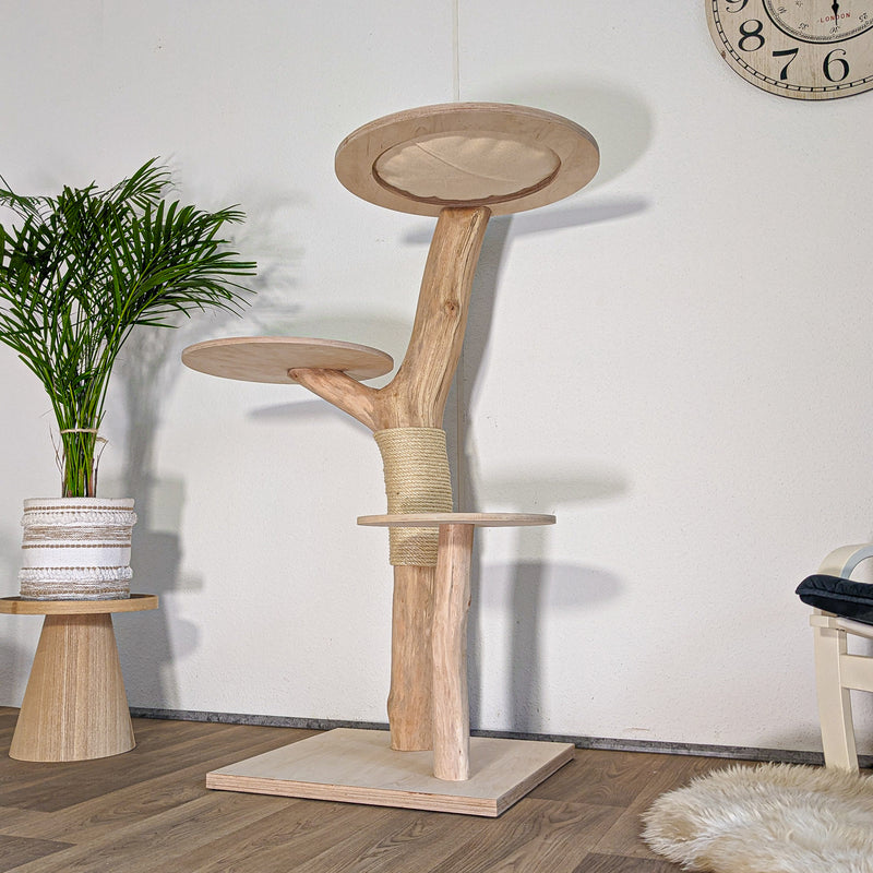 Naturkratzbaum 4599 Kratzbaum Natur Holz Design 135 cm hoch Katzenbaum