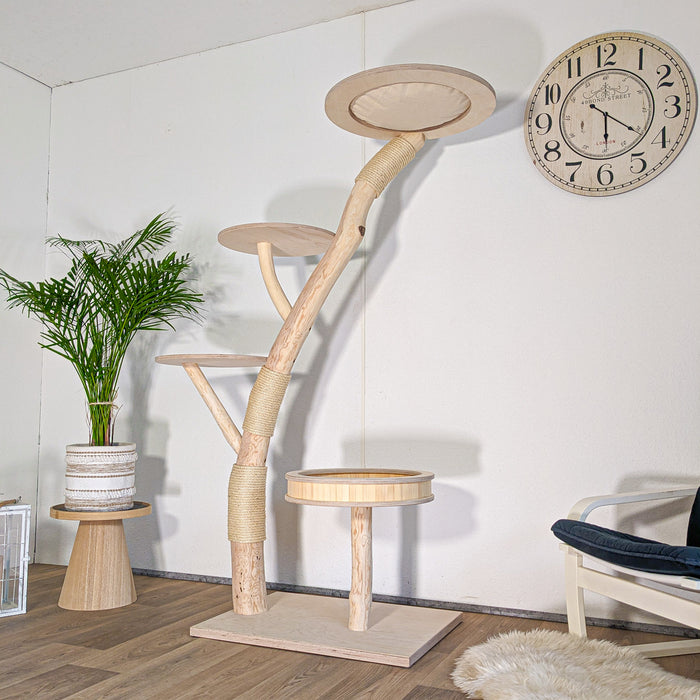 Naturkratzbaum 4600 Kratzbaum Natur Holz Design 180 cm hoch Katzenbaum