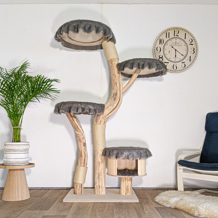Naturkratzbaum 4601 Kratzbaum Natur Holz Design 188 cm hoch Katzenbaum