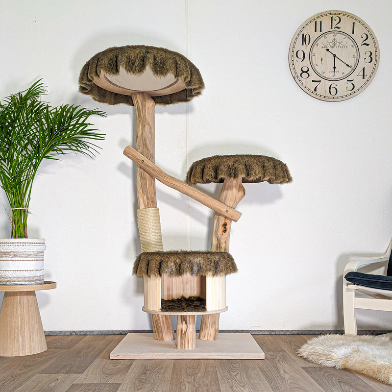 Naturkratzbaum 4602 Kratzbaum Natur Holz Design 155 cm hoch Katzenbaum