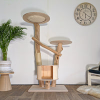 Naturkratzbaum 4602 Kratzbaum Natur Holz Design 155 cm hoch Katzenbaum