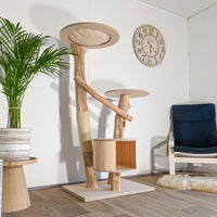 Naturkratzbaum 4602 Kratzbaum Natur Holz Design 155 cm hoch Katzenbaum