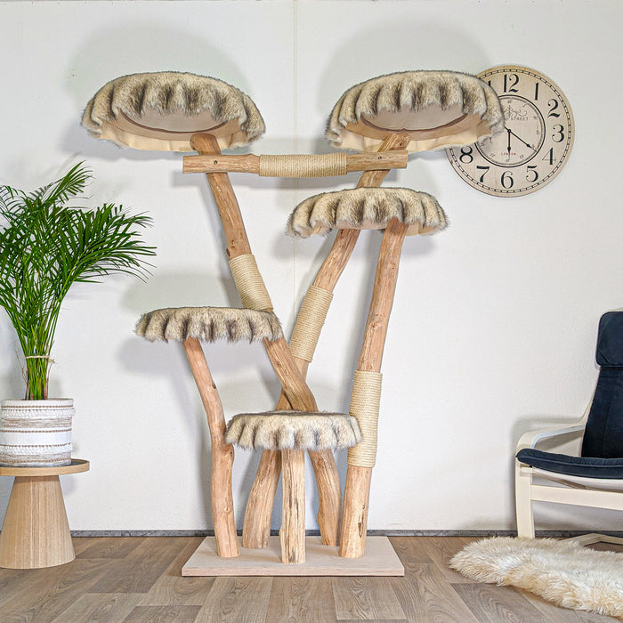 Naturkratzbaum 4603 Kratzbaum Natur Holz Design 175 cm hoch Katzenbaum