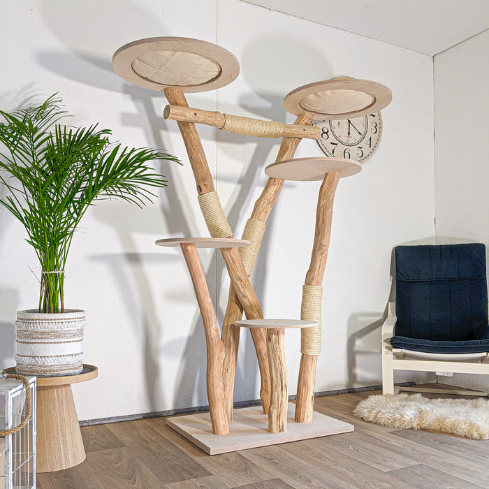 Naturkratzbaum 4603 Kratzbaum Natur Holz Design 175 cm hoch Katzenbaum