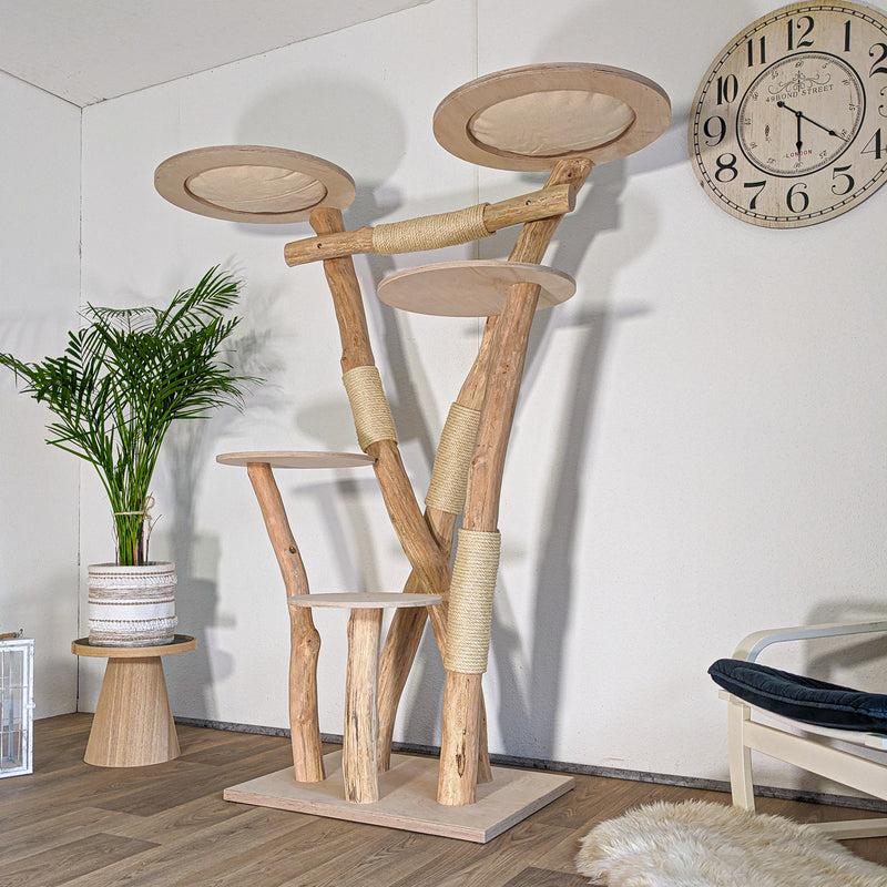 Naturkratzbaum 4603 Kratzbaum Natur Holz Design 175 cm hoch Katzenbaum