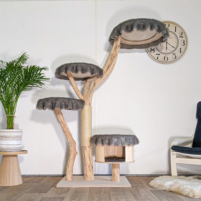 Naturkratzbaum 4604 Kratzbaum Natur Holz Design 175 cm hoch Katzenbaum