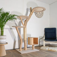 Naturkratzbaum 4604 Kratzbaum Natur Holz Design 175 cm hoch Katzenbaum